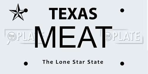 MEAT Texas License Plate