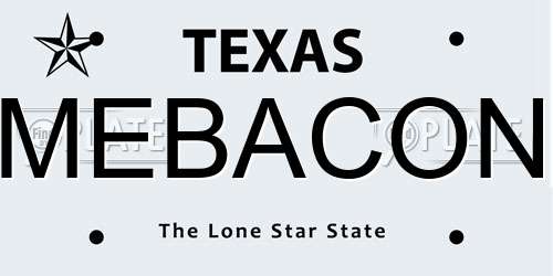 MEBACON Texas License Plate