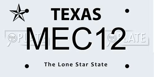 MEC12 Texas License Plate