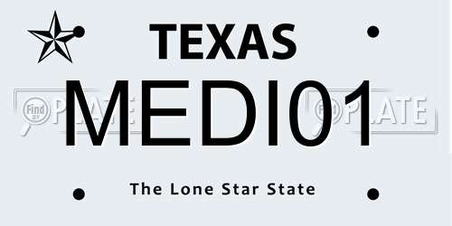 MEDI01 Texas License Plate