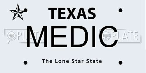 MEDIC Texas License Plate