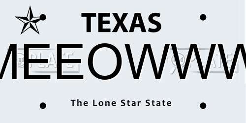 MEEOWWW Texas License Plate