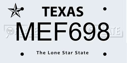 MEF698 Texas License Plate