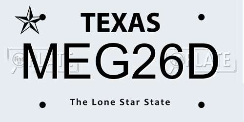 MEG26D Texas License Plate