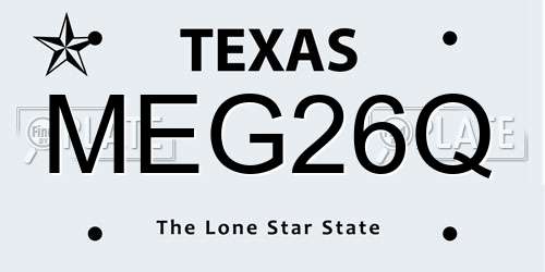MEG26Q Texas License Plate