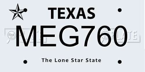 MEG760 Texas License Plate