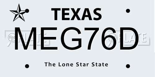 MEG76D Texas License Plate