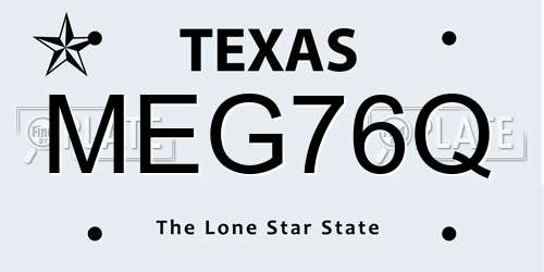 MEG76Q Texas License Plate