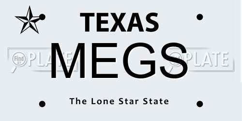 MEGS Texas License Plate
