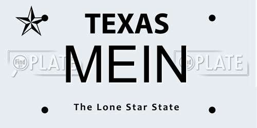 MEIN Texas License Plate