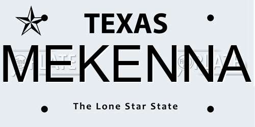 MEKENNA Texas License Plate