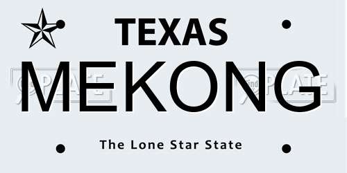 MEKONG Texas License Plate