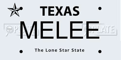 MELEE Texas License Plate