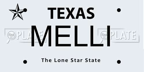 MELLI Texas License Plate