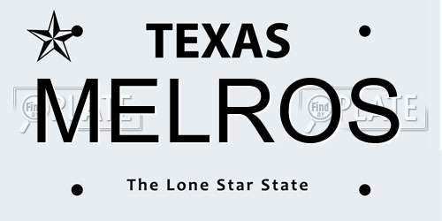 MELROS Texas License Plate