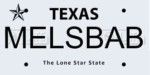 MELSBAB Texas License Plate