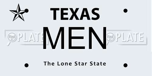 MEN Texas License Plate