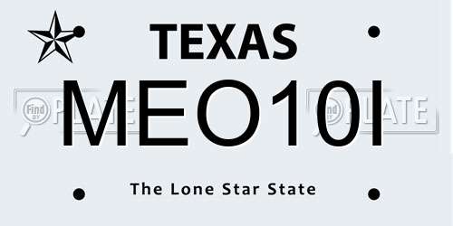 MEO10I Texas License Plate