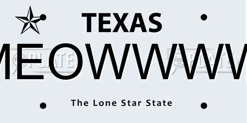 MEOWWWW Texas License Plate