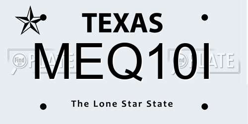 MEQ10I Texas License Plate