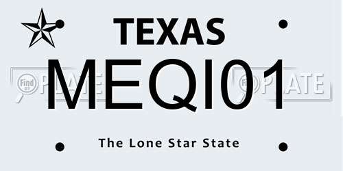 MEQI01 Texas License Plate