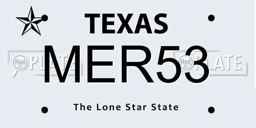 MER53 Texas License Plate
