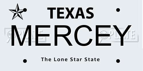MERCEY Texas License Plate