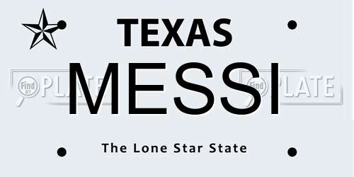 MESSI Texas License Plate