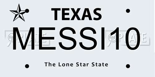 MESSI10 Texas License Plate