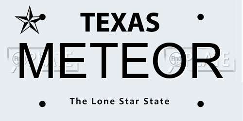 METEOR Texas License Plate