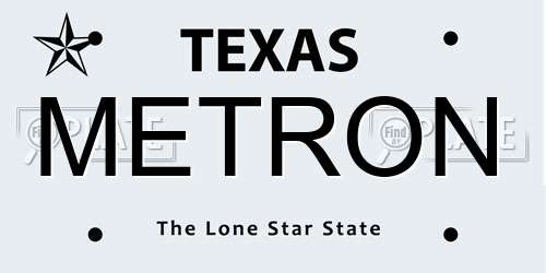 METRON Texas License Plate