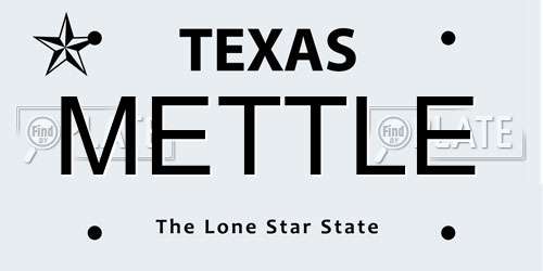 METTLE Texas License Plate