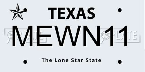 MEWN11 Texas License Plate