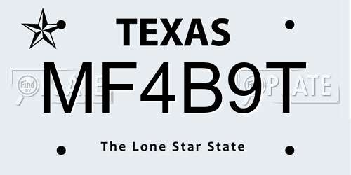 MF4B9T Texas License Plate