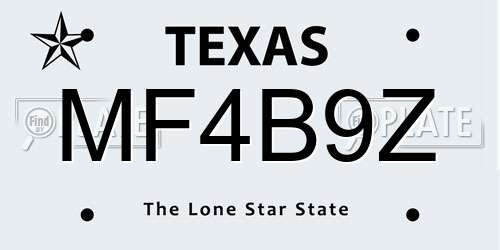 MF4B9Z Texas License Plate