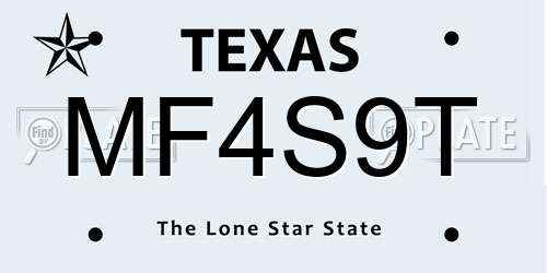 MF4S9T Texas License Plate