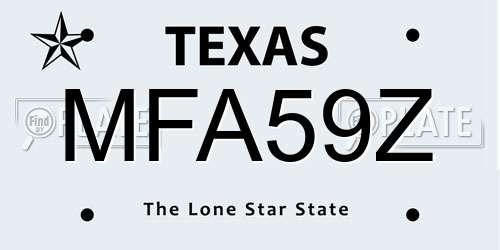 MFA59Z Texas License Plate