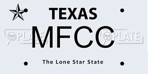 MFCC Texas License Plate