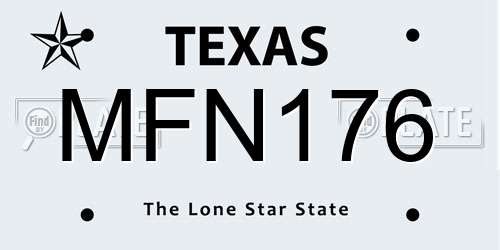 MFN176 Texas License Plate