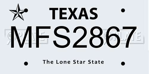 MFS2867 Texas License Plate