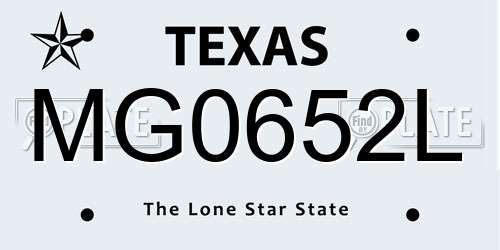 MG0652L Texas License Plate