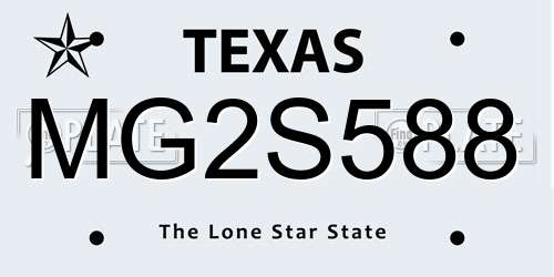 MG2S588 Texas License Plate