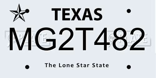 MG2T482 Texas License Plate