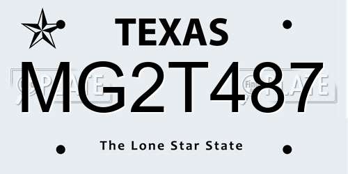 MG2T487 Texas License Plate