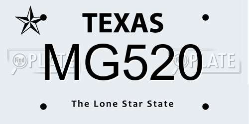 MG520 Texas License Plate