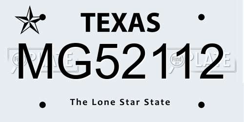 MG52112 Texas License Plate