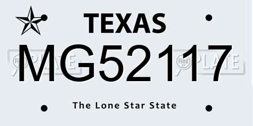 MG52117 Texas License Plate