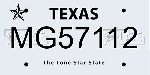 MG57112 Texas License Plate