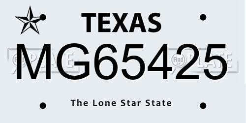 MG65425 Texas License Plate