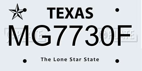 MG7730F Texas License Plate
